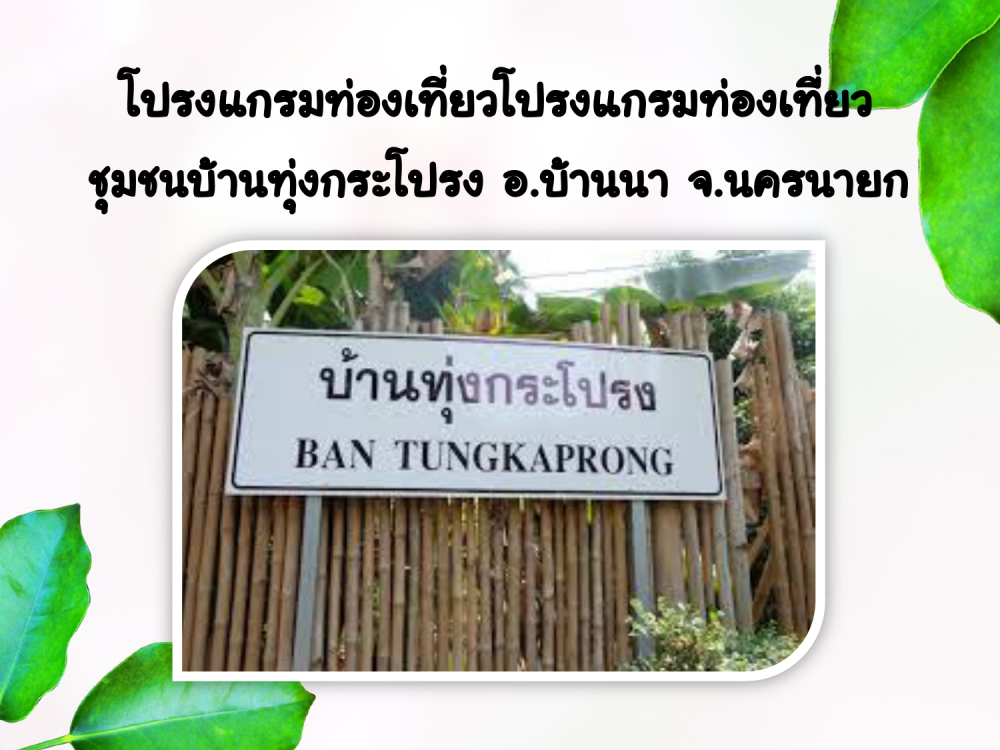 ชุมชนท่องเที่ยวบ้านทุ่งกระโปรงอำเภอบ้านนา