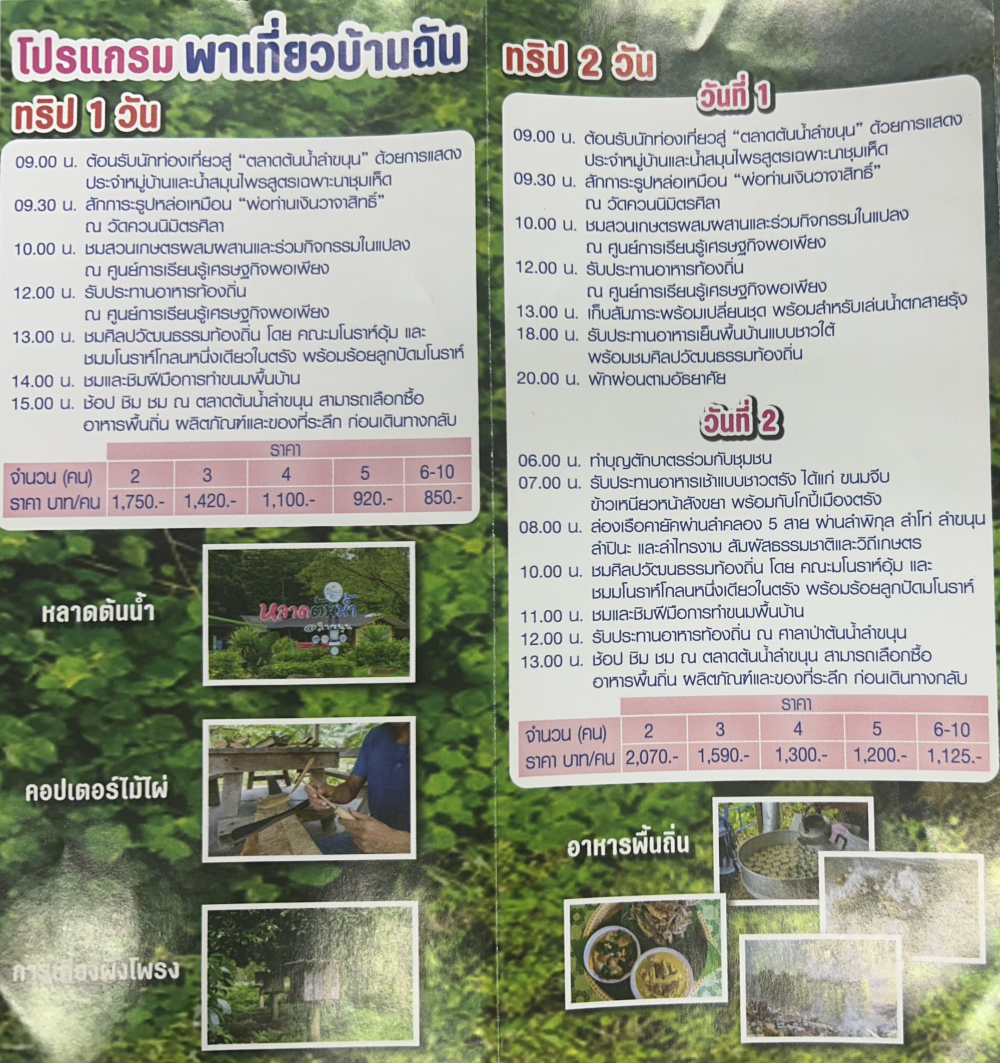 โปรแกรมพาเที่ยวบ้านฉัน ทริป 1 วัน กับ ทริป 2 วัน